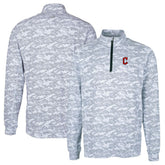 Cleveland Guardians Cutter & Buck Big & Tall Traverse Camo Print Stretch Quarter-Zip Pullover Top Sale