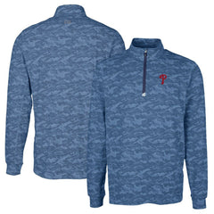 Philadelphia Phillies Cutter & Buck Traverse Camo Print Stretch Quarter-Zip Pullover Top Outlet