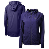 Colorado Rockies Cutter & Buck Women's Adapt Eco Knit Hybrid Recycled Full-Zip Hoodie Outlet