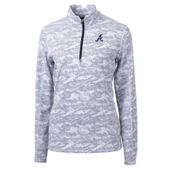 Atlanta Braves Cutter & Buck Women's Traverse Camo Print Stretch Quarter-Zip Pullover Top Online