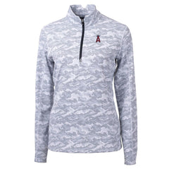 Los Angeles Angels Cutter & Buck Women's Traverse Camo Print Stretch Quarter-Zip Pullover Top Online