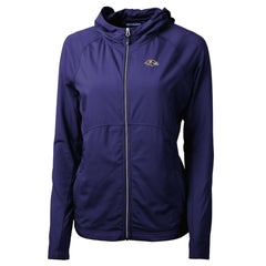 Baltimore Ravens Cutter & Buck Women's Adapt Eco Knit Hybrid Recycled Full-Zip Hoodie - Purple - NFL