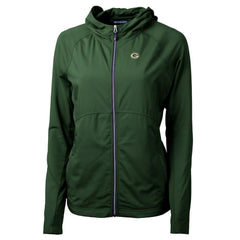 Green Bay Packers Cutter & Buck Women's Adapt Eco Knit Hybrid Recycled Full-Zip Hoodie - Hunter Green - NFL
