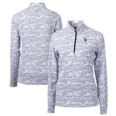 Minnesota Vikings Cutter & Buck Women's Traverse Camo Print Stretch Quarter-Zip Pullover Top - Charcoal - NFL