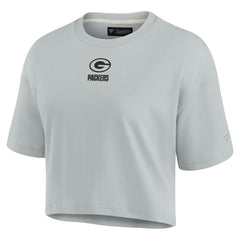 Green Bay Packers Women's Elements Super Soft Boxy Cropped T-Shirt - Gray - Fanatics