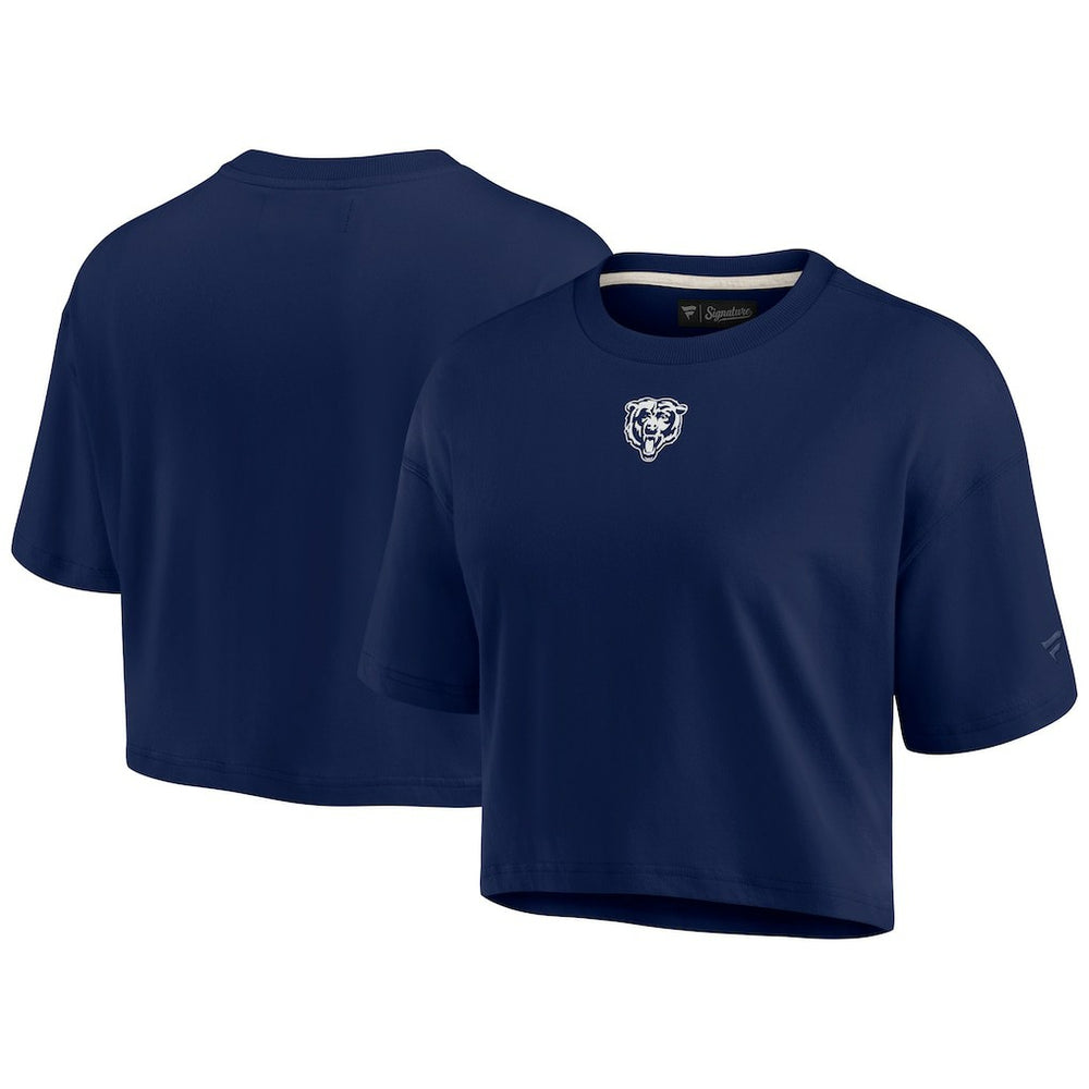 Chicago Bears Women's Elements Super Soft Boxy Cropped T-Shirt - Navy - Fanatics