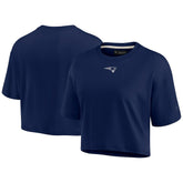 New England Patriots Women's Elements Super Soft Boxy Cropped T-Shirt - Navy - Fanatics