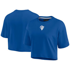 Los Angeles Rams Women's Elements Super Soft Boxy Cropped T-Shirt - Royal - Fanatics