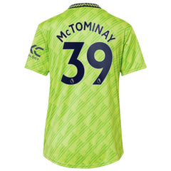 Adidas - Scott McTominay Manchester United Women's 2022/23 Third Replica Player Jersey - Neon Green