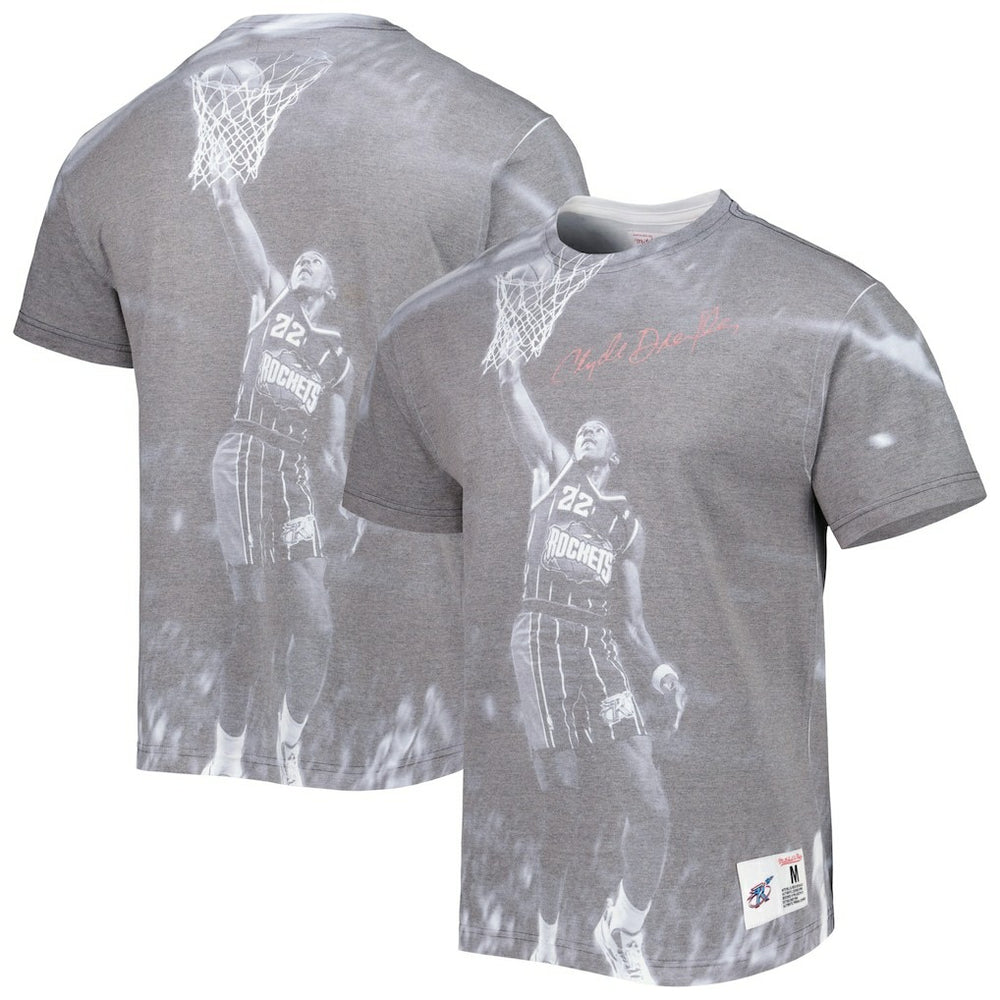Mitchell & Ness Clyde Drexler Houston Rockets Above The Rim T-Shirt Heather Gray