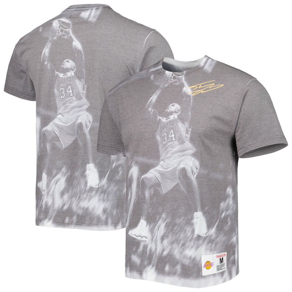 Mitchell & Ness Shaquille O'Neal Los Angeles Lakers Above The Rim T-Shirt Heather Gray
