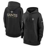 New Orleans Saints Women's 2023 Sideline Club Fleece Pullover Hoodie - Black - Nike