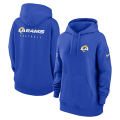 Los Angeles Rams Women's 2023 Sideline Club Fleece Pullover Hoodie - Royal - Nike