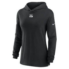 Cincinnati Bengals Women's Sideline Performance Long Sleeve Hoodie T-Shirt - Black - Nike