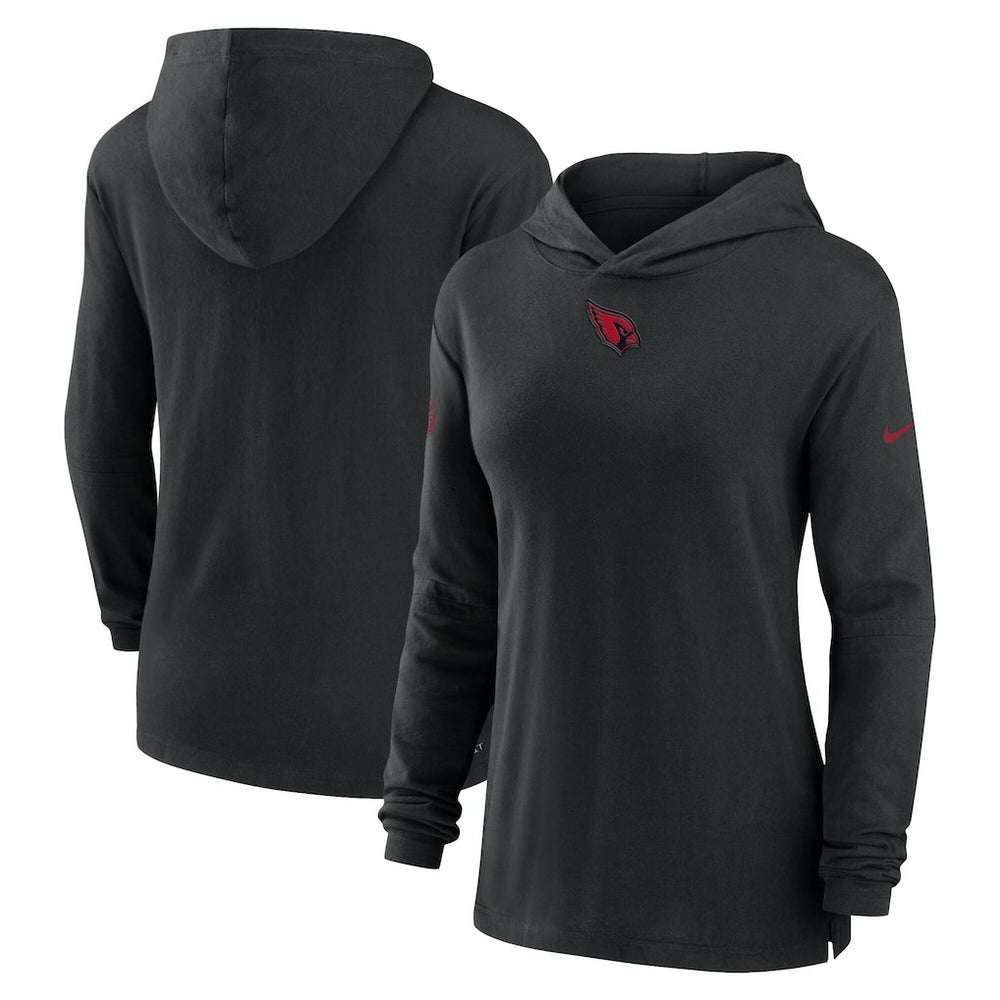 Arizona Cardinals Women's Sideline Performance Long Sleeve Hoodie T-Shirt - Black - Nike