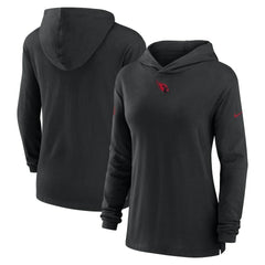 Arizona Cardinals Women's Sideline Performance Long Sleeve Hoodie T-Shirt - Black - Nike