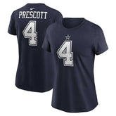 Dak Prescott Dallas Cowboys Women's Player Name & Number T-Shirt - Navy - Nike