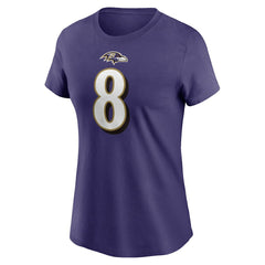 Lamar Jackson Baltimore Ravens Women's Player Name & Number T-Shirt - Purple - Nike