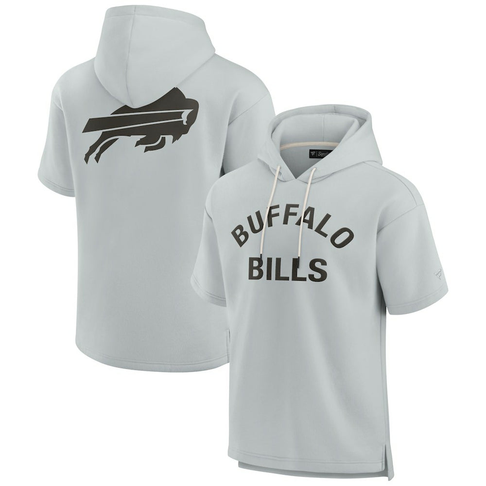 Buffalo Bills Unisex Elements Super Soft Fleece Short Sleeve Pullover Hoodie - Gray - Fanatics