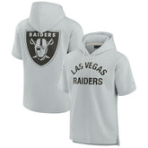 Las Vegas Raiders Unisex Elements Super Soft Fleece Short Sleeve Pullover Hoodie - Gray - Fanatics