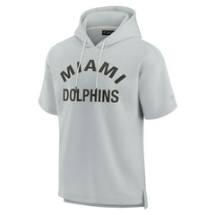 Miami Dolphins Unisex Elements Super Soft Fleece Short Sleeve Pullover Hoodie - Gray - Fanatics