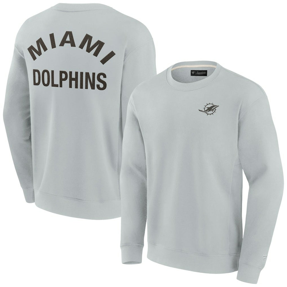 Miami Dolphins Unisex Elements Super Soft Pullover Sweatshirt - Gray - Fanatics