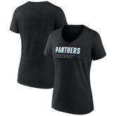 Carolina Panthers Women's Primary Play V-Neck T-Shirt - Black - NFL
