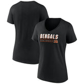 Cincinnati Bengals Women's Primary Play V-Neck T-Shirt - Black - NFL