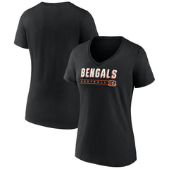 Cincinnati Bengals Women's Primary Play V-Neck T-Shirt - Black - NFL