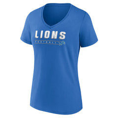 Detroit Lions Women's Primary Play V-Neck T-Shirt - Blue - NFL