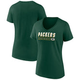 Green Bay Packers Women's Primary Play V-Neck T-Shirt - Green - NFL