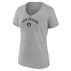 Las Vegas Raiders Women's Team Arc V-Neck T-Shirt - Heather Gray - NFL