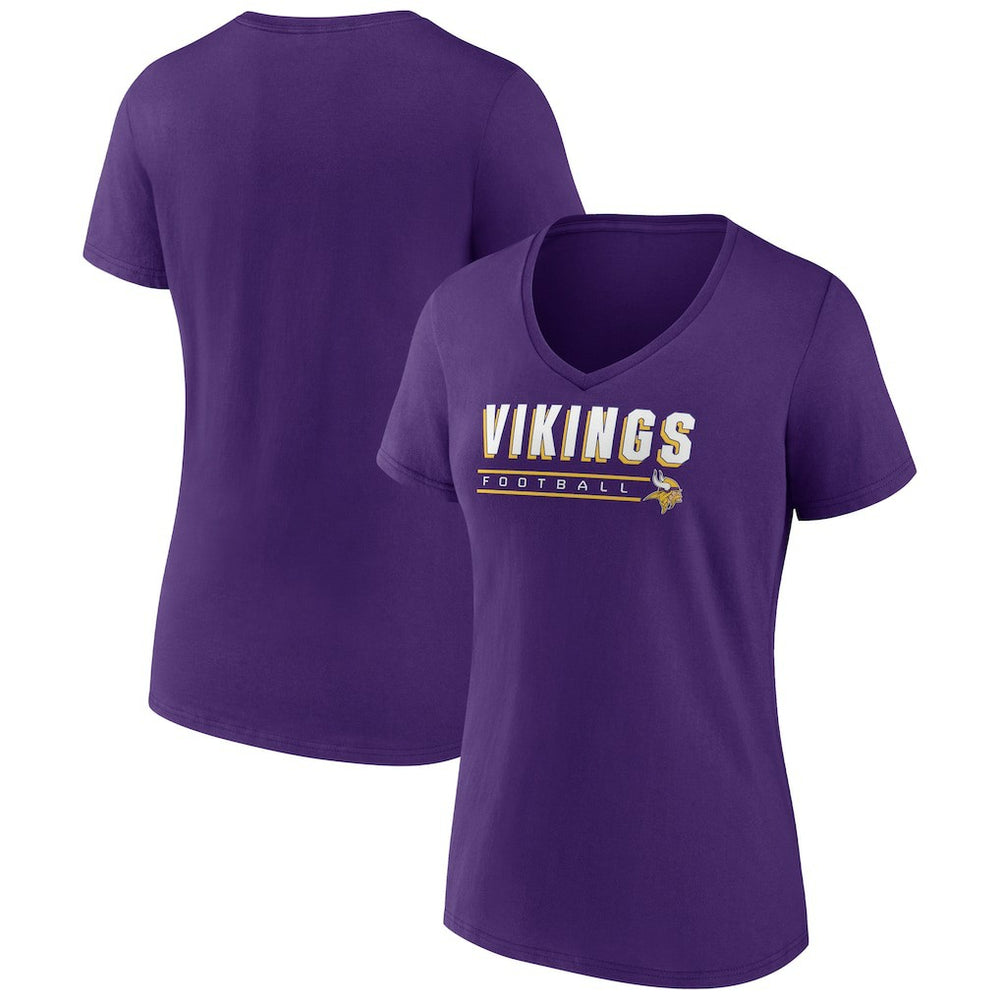 Minnesota Vikings Women's Primary Play V-Neck T-Shirt - Purple - NFL
