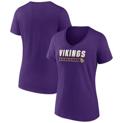 Minnesota Vikings Women's Primary Play V-Neck T-Shirt - Purple - NFL