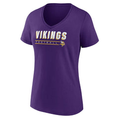 Minnesota Vikings Women's Primary Play V-Neck T-Shirt - Purple - NFL