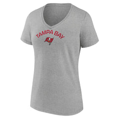 Tampa Bay Buccaneers Women's Team Arc V-Neck T-Shirt - Heather Gray - NFL