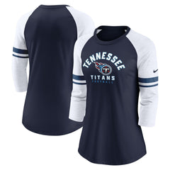 Tennessee Titans Women's Fashion 3/4-Sleeve Lightweight Raglan Fashion T-Shirt - Navy - Nike