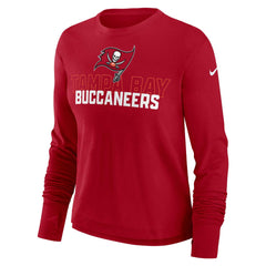 Tampa Bay Buccaneers Women's Modest Crop Performance Long Sleeve T-Shirt - Red - Nike