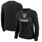 Las Vegas Raiders Women's Modest Crop Performance Long Sleeve T-Shirt - Black - Nike