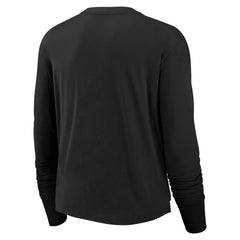 Las Vegas Raiders Women's Modest Crop Performance Long Sleeve T-Shirt - Black - Nike