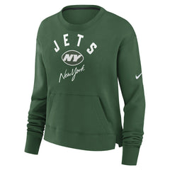 New York Jets Women's High Hip Fleece Pullover Sweatshirt - Green - Nike