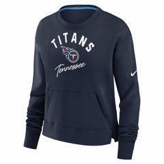 Tennessee Titans Women's High Hip Fleece Pullover Sweatshirt - Navy - Nike
