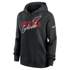 Arizona Cardinals Women's Wordmark Club Fleece Pullover Hoodie - Black - Nike