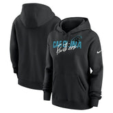 Carolina Panthers Women's Wordmark Club Fleece Pullover Hoodie - Black - Nike
