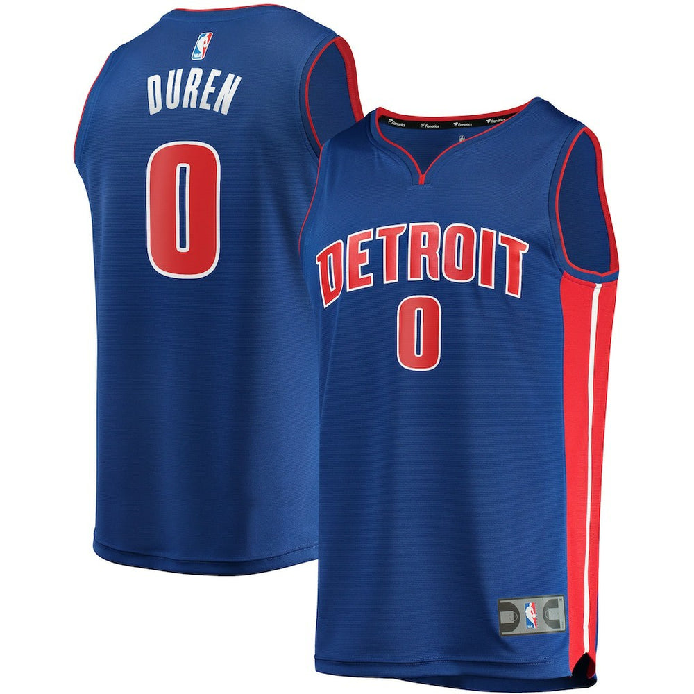 Fanatics Jalen Duren Detroit Pistons Fast Break Replica Jersey Icon Editi- Blue