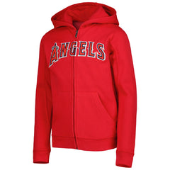 Los Angeles Angels Youth Wordmark Full-Zip Fleece Hoodie Sale