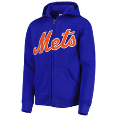 New York Mets Youth Wordmark Full-Zip Fleece Hoodie Outlet