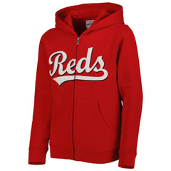 Cincinnati Reds Youth Wordmark Full-Zip Fleece Hoodie Outlet