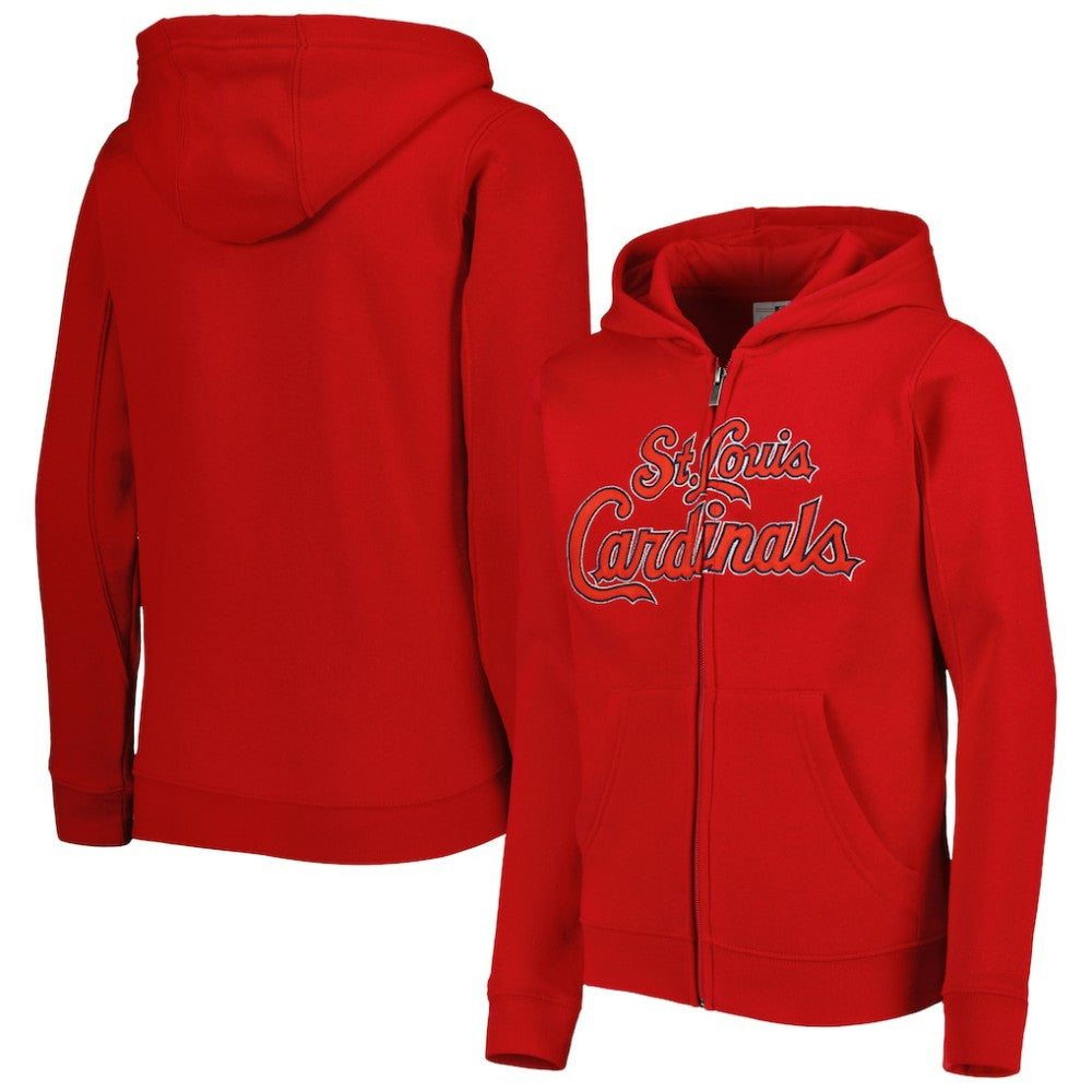 St. Louis Cardinals Youth Wordmark Full-Zip Fleece Hoodie Discount