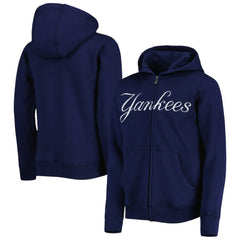 New York Yankees Youth Wordmark Full-Zip Fleece Hoodie Outlet